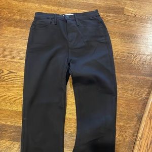 Black frame high rise skinny jeans